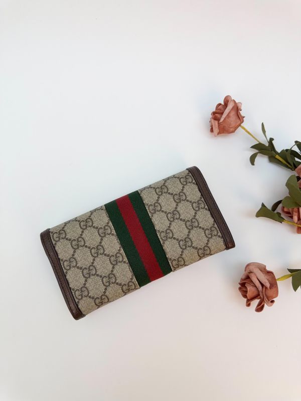 【9成新】GUCCI OPHIDIA 織帶扣式信封長夾 