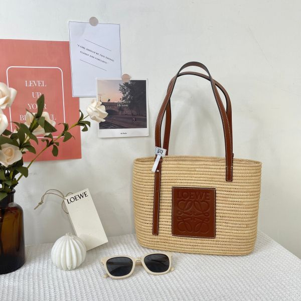 【12期0利率】LOEWE 手提肩背草編包【9成新】 