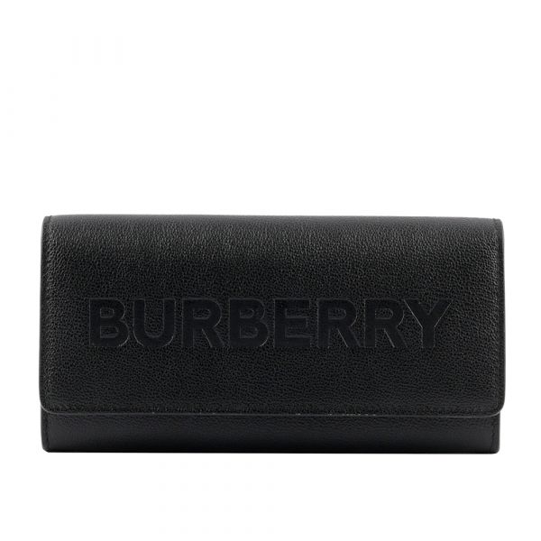 【12期0利率】BURBERRY 牛皮刻印字母翻蓋長夾 