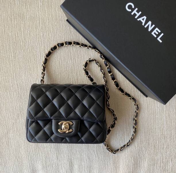 【分期0利率】Chanel 方胖子 淡金扣小羊皮 保卡版 