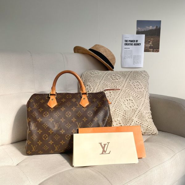 【12 期0利率】LV SPEEDY 30 經典Monogram手提波士頓包【9成新】 