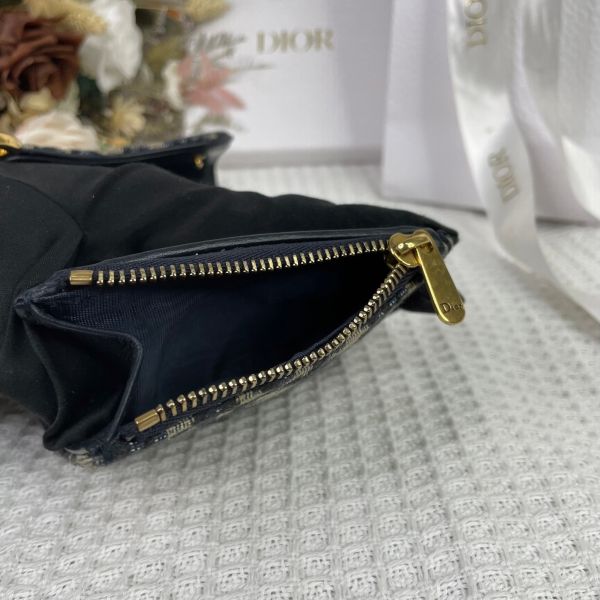 【成新】【12期0利率】DIOR SADDLE LOTUS 三折短夾 