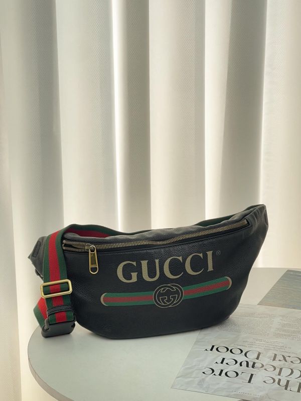【85成新】GUCCI 皮革腰包  大號 