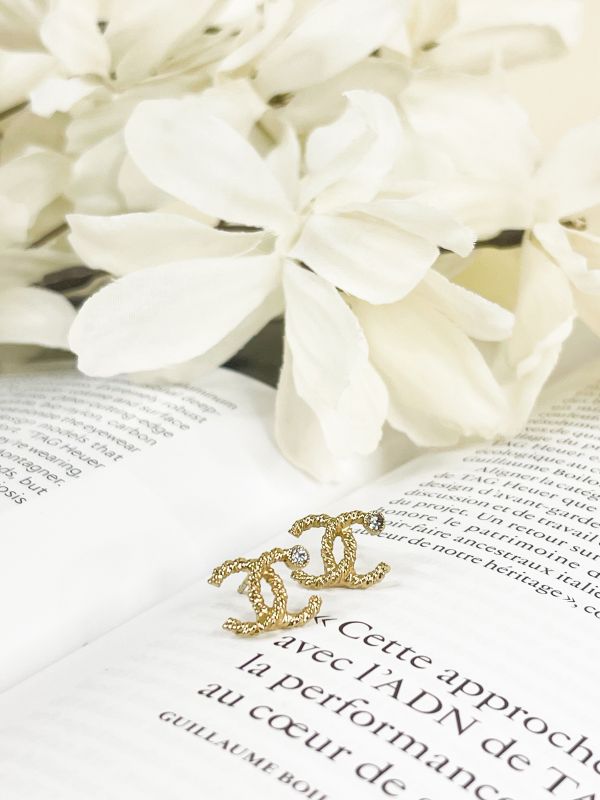【分期0利率】CHANEL 麻花水鑽耳針【未使用閒置品】 