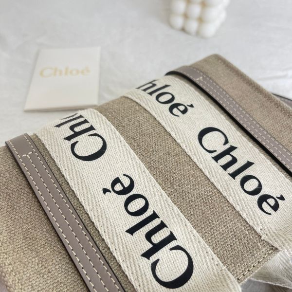 【12期0利率】CHLOE WOODY TOTE 迷你 灰紫色【99新】 