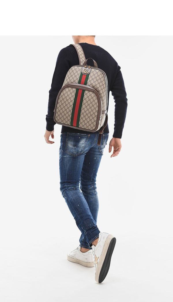 【12期0利率】GUCCI OPHIDIA GG紅綠織帶背包【95成新】 