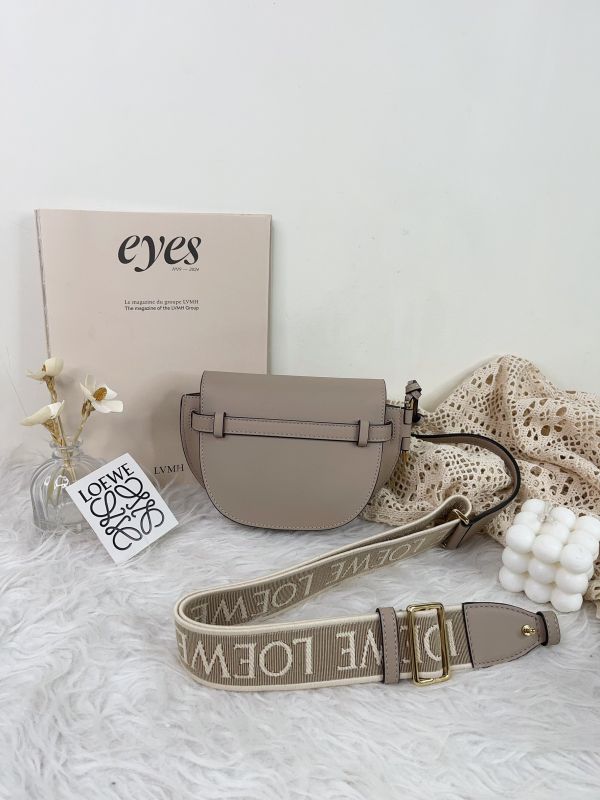 【分期0利率】LOEWE MINI GATE 雙層包 沙色【99成新】 