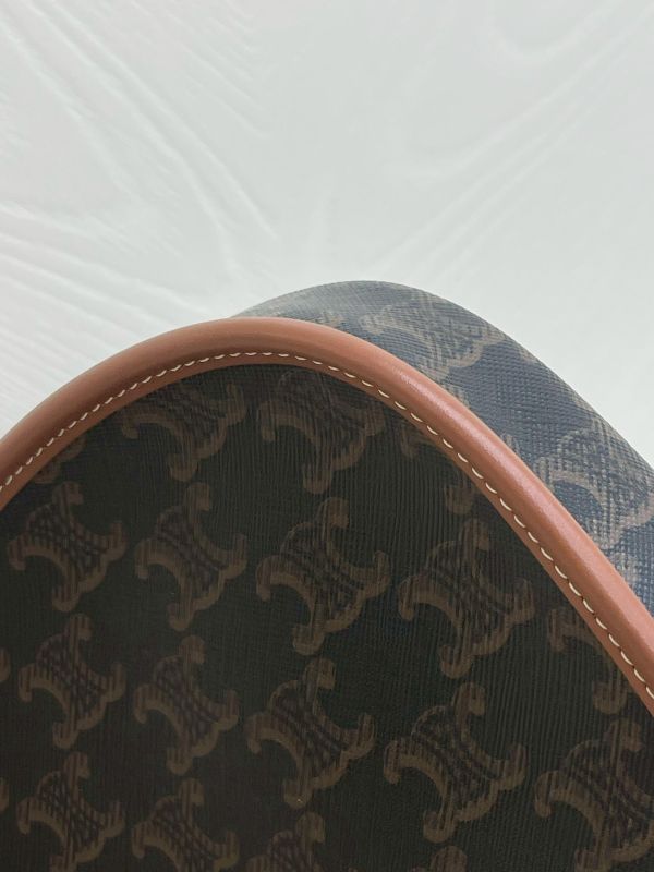【未使用閒置品】CELINE  凱旋門老花迷你馬鞍包 