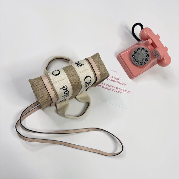 【未使用閒置品】Chloé 背帶款迷你托特包 櫻花粉 