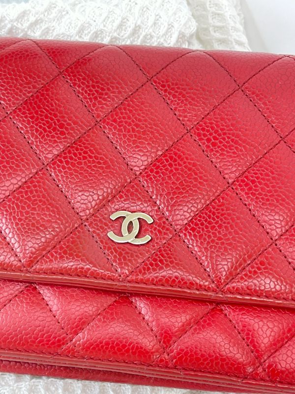 【分期0利率】CHANEL 魚子醬 WOC 紅銀 【88成新】 