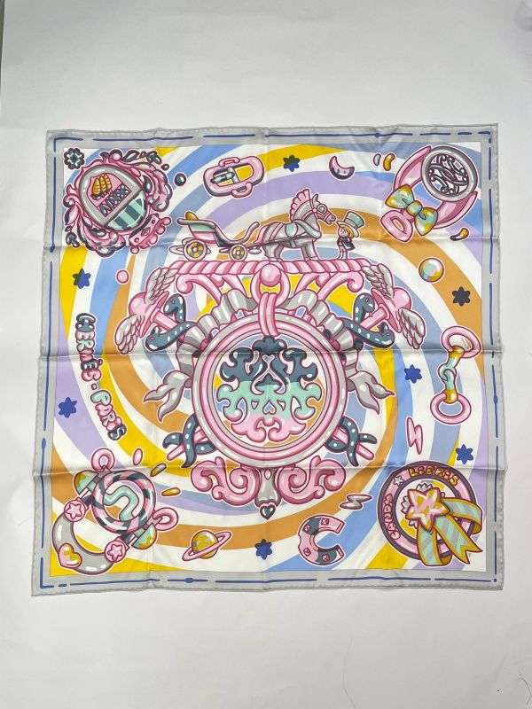 【未使用閒置品】HERMES Candy Libris 70方巾 