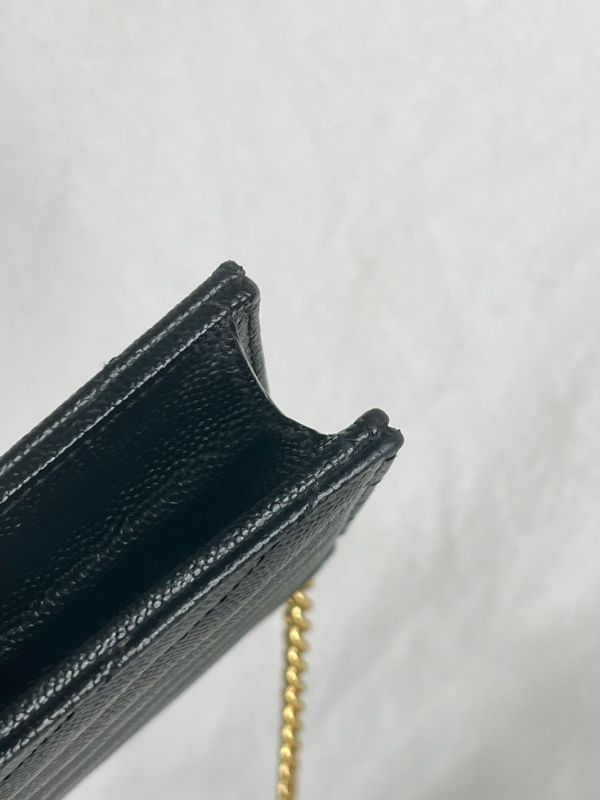 【分期0利率】YSL WOC 魚子醬鍊包黑金 19.5CM【95成新】 