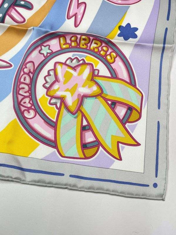 【未使用閒置品】HERMES Candy Libris 70方巾 