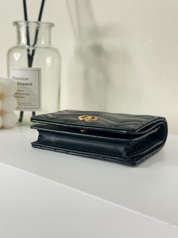 【分期0利率】GUCCI Marmont 愛心兩摺拉鍊零錢袋短夾【99成新】 