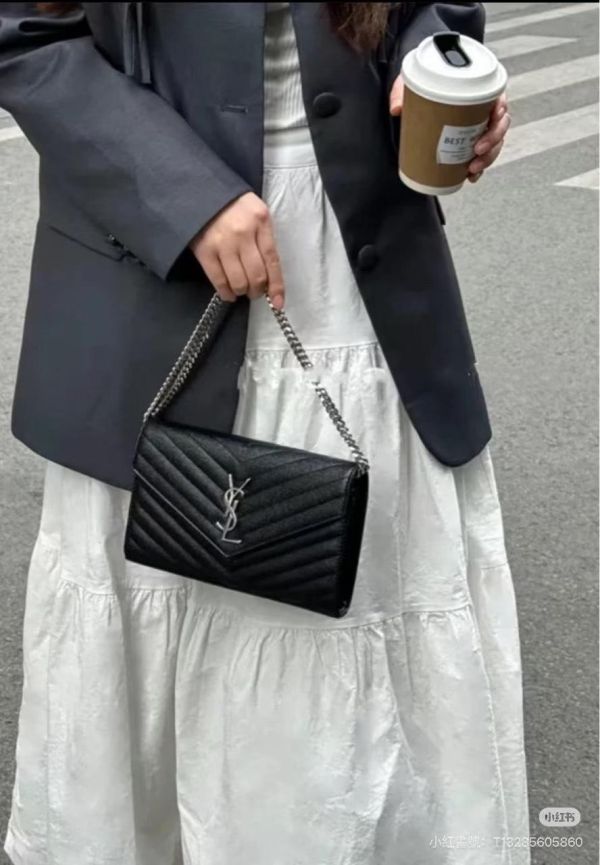 【95成新】YSL WOC 魚子醬鍊包 22.5CM 