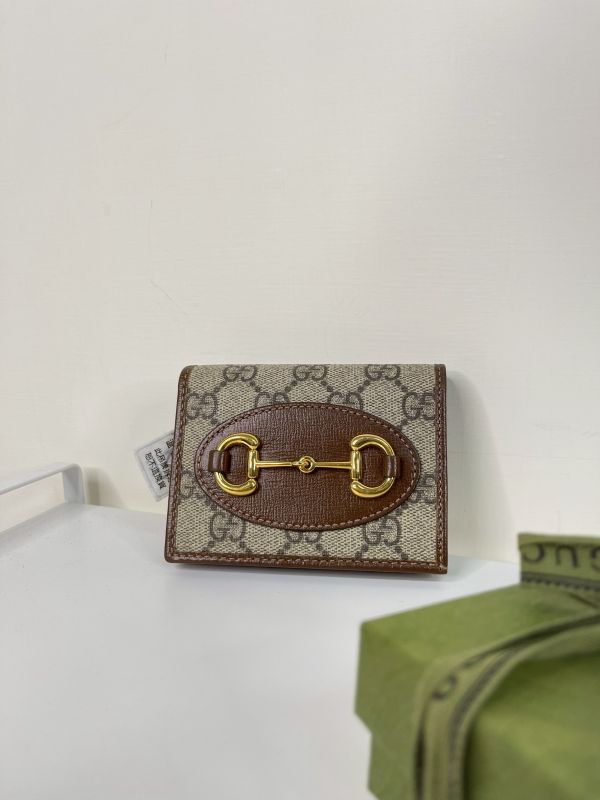 【分期0利率】GUCCI1955 馬銜扣老花4卡零錢短夾【95成新】 