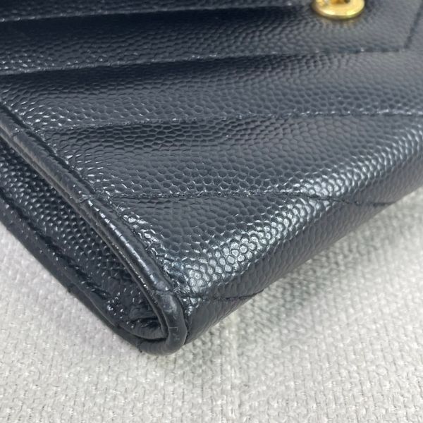 【12期0利率】YSL 粒面壓紋皮革信封卡片夾【9成新】 
