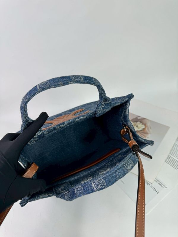 【95成新】CELINE 條紋織物小型Cabas Thais托特包 