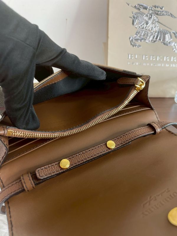 【分期0利率】BURBERRY HAMPSHIRE 格紋拚接皮革WOC 【95成新】 