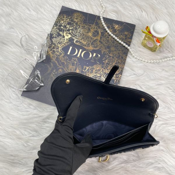 【12期0利率】DIOR Saddle長型鏈帶銀包【9成新】 
