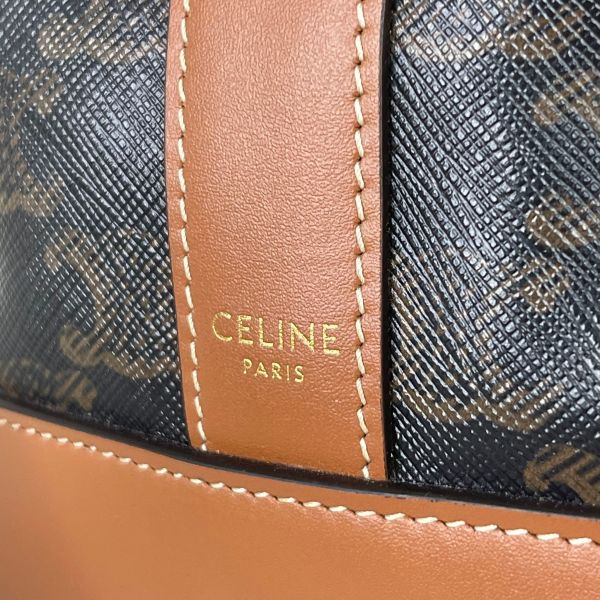 【12期0利率】CELINE  TRIOMPHE老花小號水桶包【95成新】 