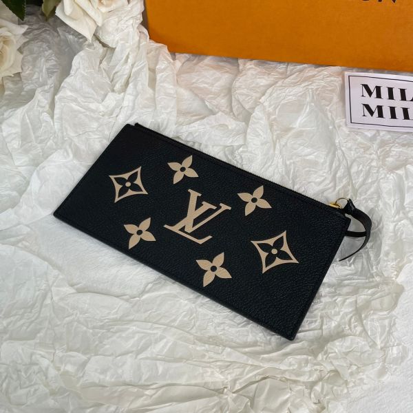 【9.9成新】【12期0利率】LV 對皮革比色子母三合一黑/奶字-舊款，非絨布 