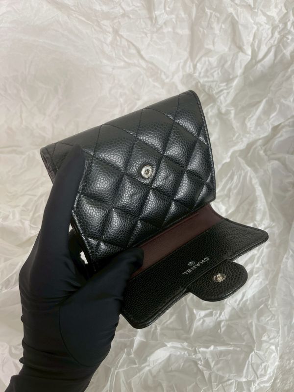 【95成新】CHANEL COCO 背面拉鍊三折短夾 