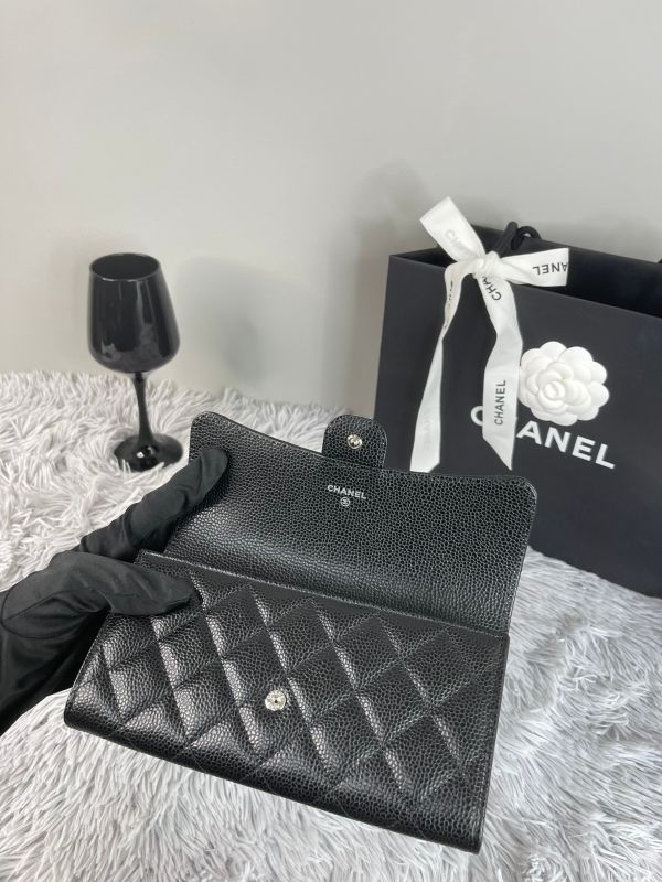【分期0利率】CHANEL COCO 經典翻蓋長夾 黑銀【全新品】 