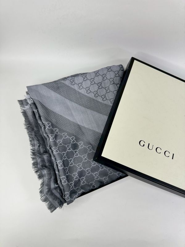 【分期0利率】GUCCI GG緹花羊毛混絲披肩(圍巾)【9成新】 