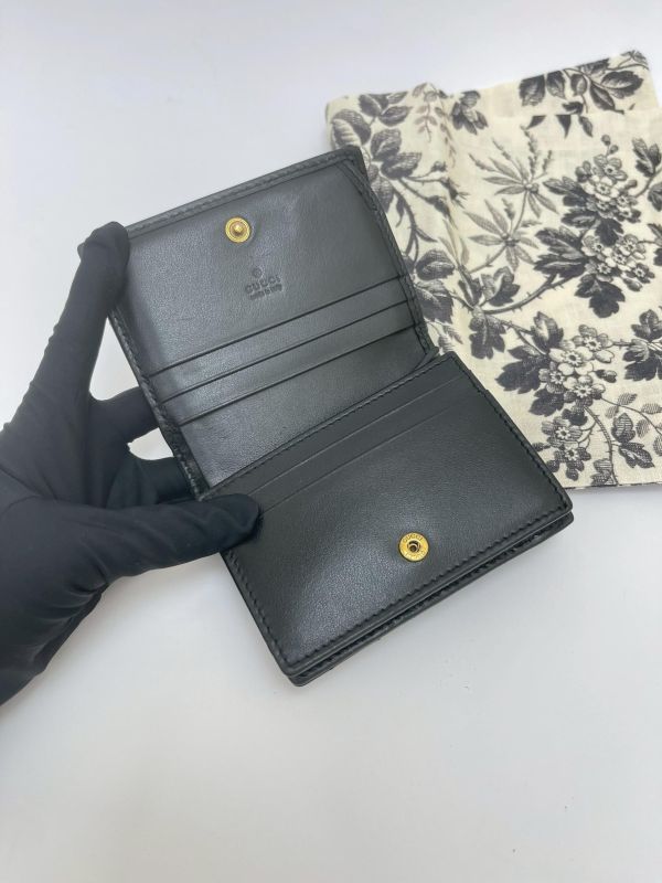 【9成新】GUCCI Marmont 愛心兩摺拉鍊零錢袋短夾 