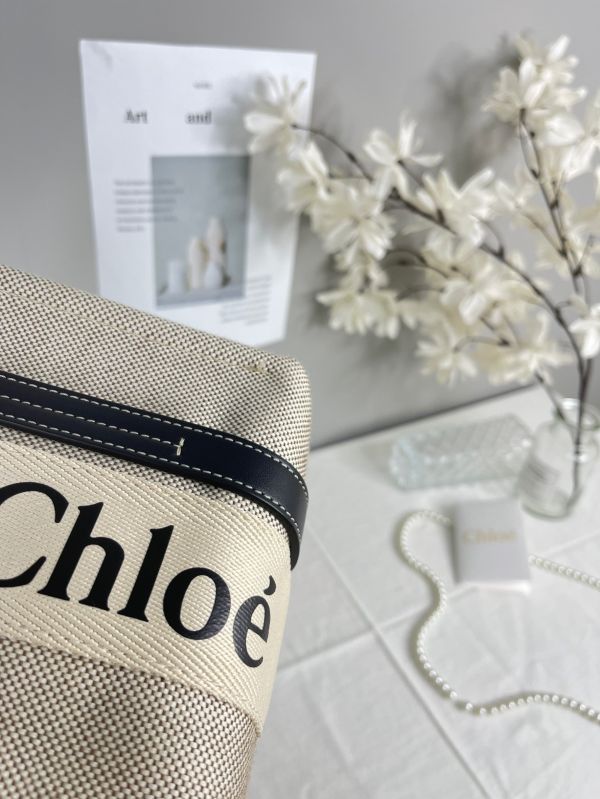 【分期0利率】Chloé 背帶款小號 Woody Tote Bag 深藍色【99成新】 