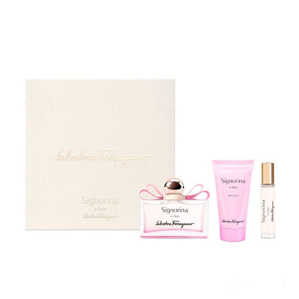 【6期0利率】Salvatore Ferragamo 花漾伊人女性淡香水禮盒(淡香水100ml 淡香水10ml 身體乳50ml) 