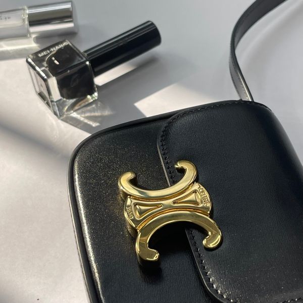 【12期0利率】CELINE CLAUDE亮澤牛皮革迷你手袋 【99成新】 