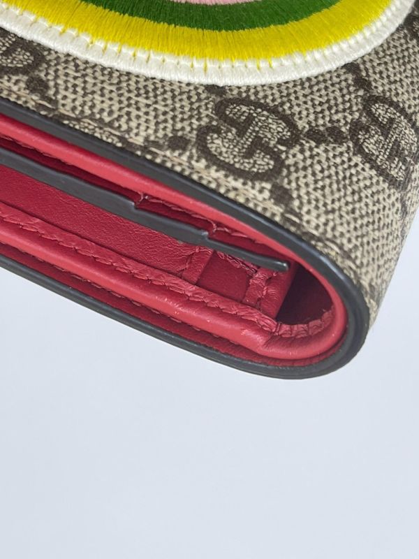 【95成新】GUCCI 彩虹GG Supreme 對折短夾 