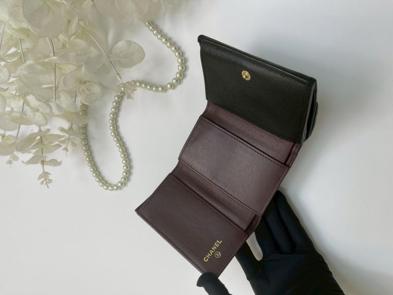 【9成新】CHANEL  COCO迷你雙層三折短夾 