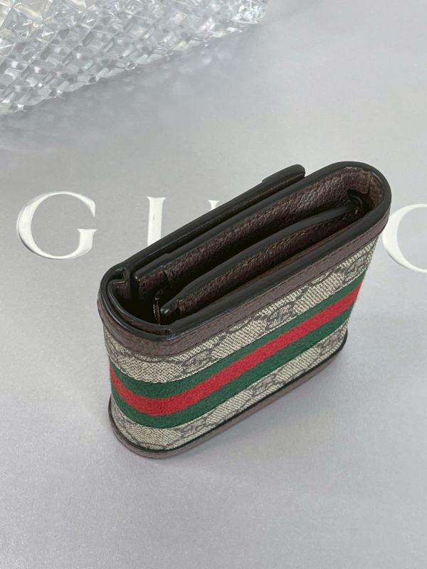 【分期0利率】GUCCI GG紅綠織帶老花中夾【95成新】 