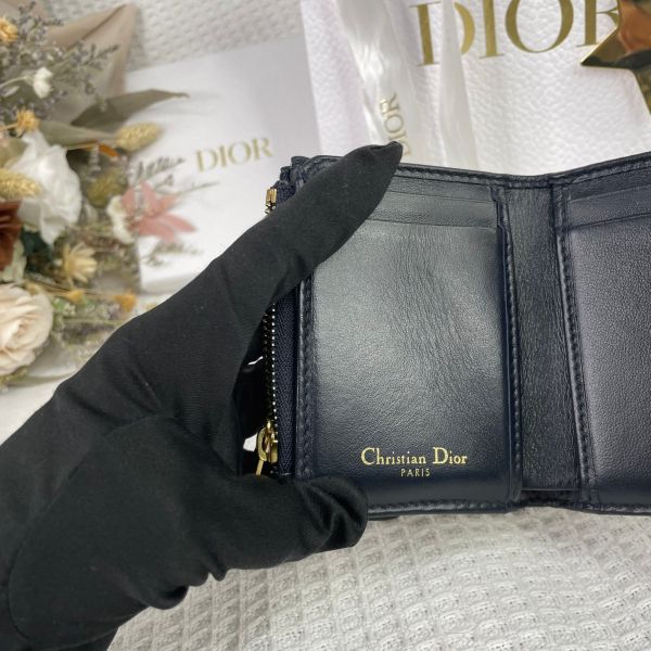 【成新】【12期0利率】DIOR SADDLE LOTUS 三折短夾 