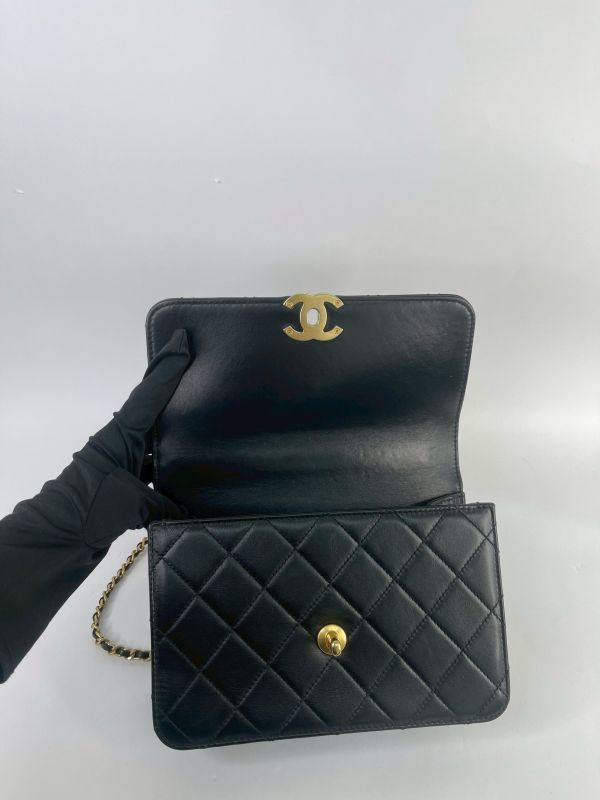 【95成新】CHANEL 雙金球口蓋包 