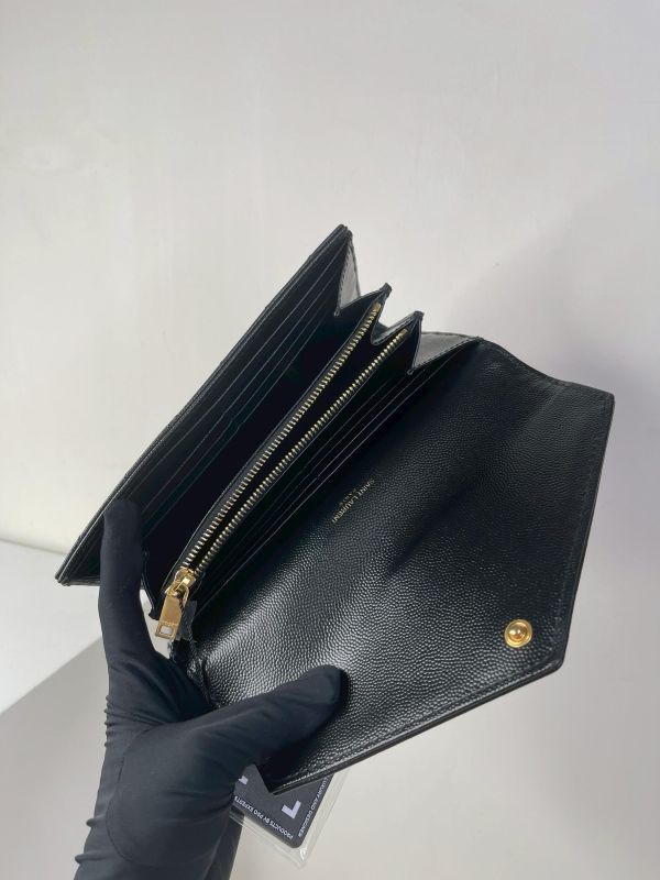 【95成新】YSL MONOGRAM 魚子醬信封長夾 