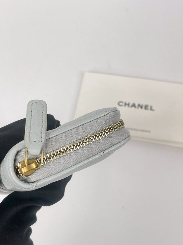 【分期0利率】CHANEL 23S 琺瑯愛心拉鍊零錢卡包 【未使用閒置品】 