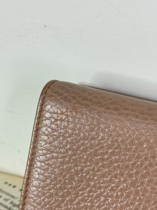 【分期0利率】GUCCI GG MARMONT荔枝皮雙層零錢袋三折短夾【9成新】 