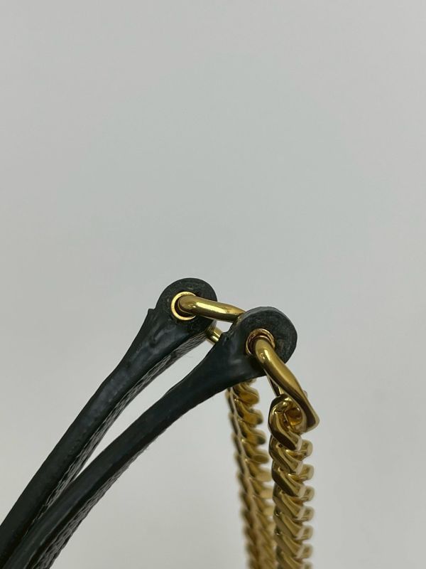 【9成新】YSL WOC 魚子醬鍊包黑金 19.5CM 
