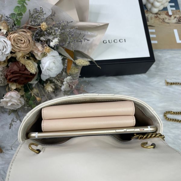 【9成新】【12期0利率】GUCCI GG MARMONT迷你翻蓋單肩包 