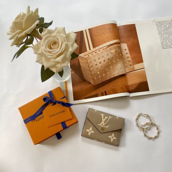 【12期0利率】LV   Victorine皮革三折短夾【99成新】 