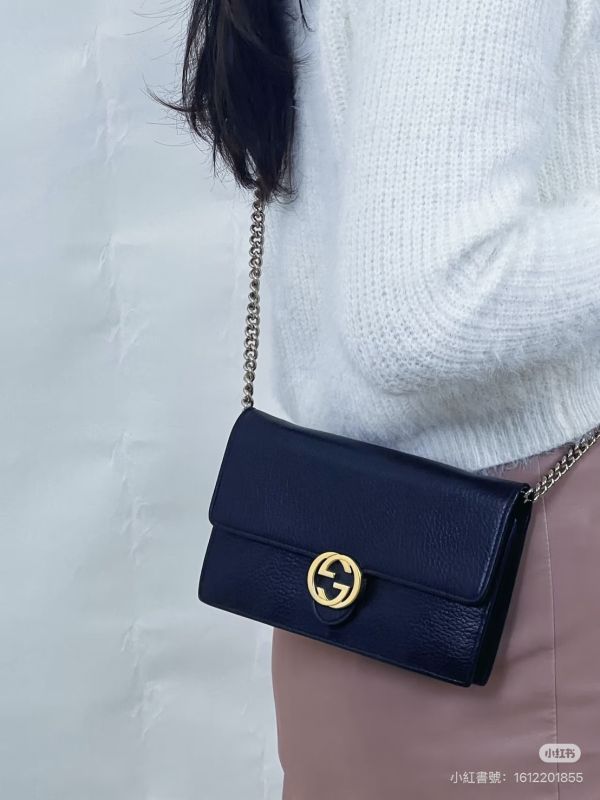 【分期0利率】GUCCI 荔枝皮雙G WOC【85成新】