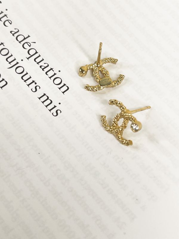 【分期0利率】CHANEL 麻花水鑽耳針【未使用閒置品】 