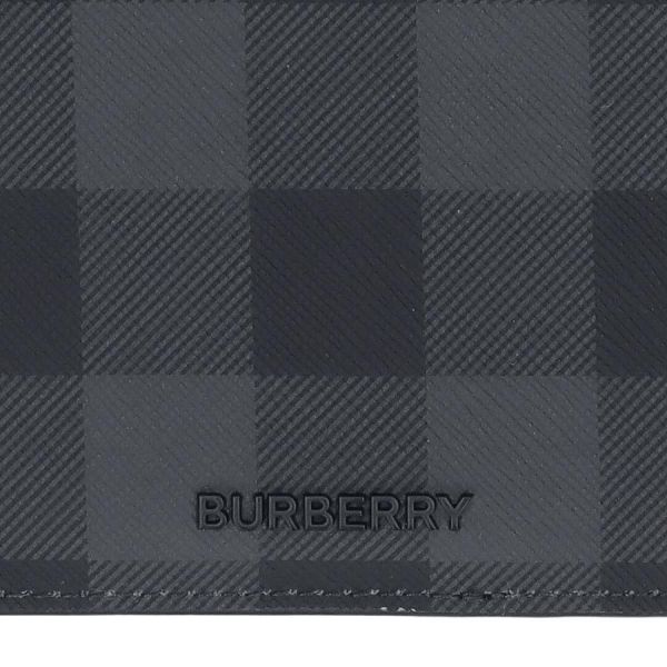 【12期0利率】【全新品】BURBERRY 炭灰格紋拉鍊零錢卡包SO BLACK【現金價10000】 