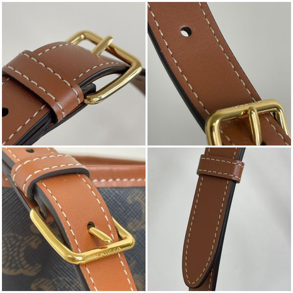 【12期0利率】CELINE TRIOMPHE老花小號水桶包【95成新】 