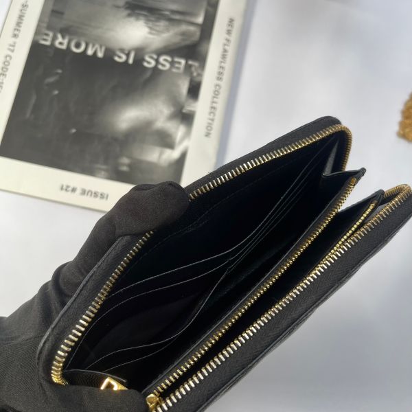 【12期0利率】 YSL魚子醬拉鍊長夾【9成新】 