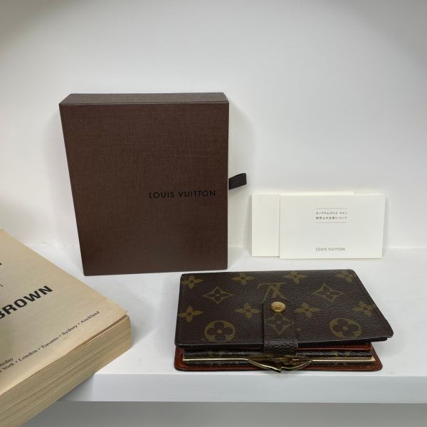 LV  VTG老花零錢對扣式中夾【9成新】【僅限匯款】 